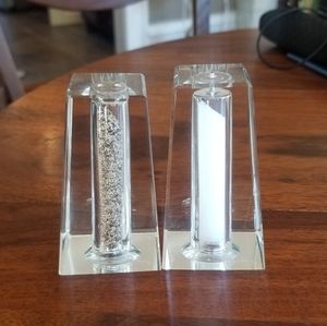 Oleg Cassini Crystal Salt and Pepper Shakers